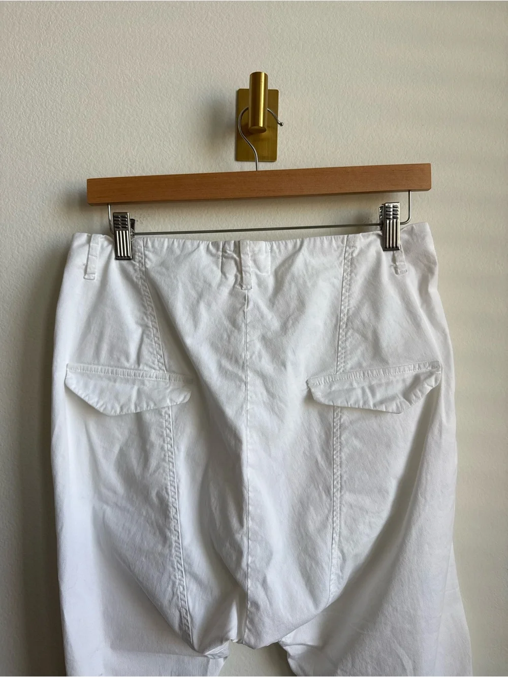 Nili Lotan Paris Twill Pants White Slouchy Cropped Ankle Trousers Size 4